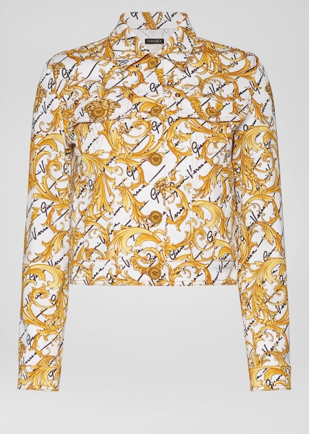 Jacheta Denim Versace Versace Barocco Signature Print Dama | APOYMUS-69